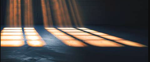 luz de janelas em chão de sombras